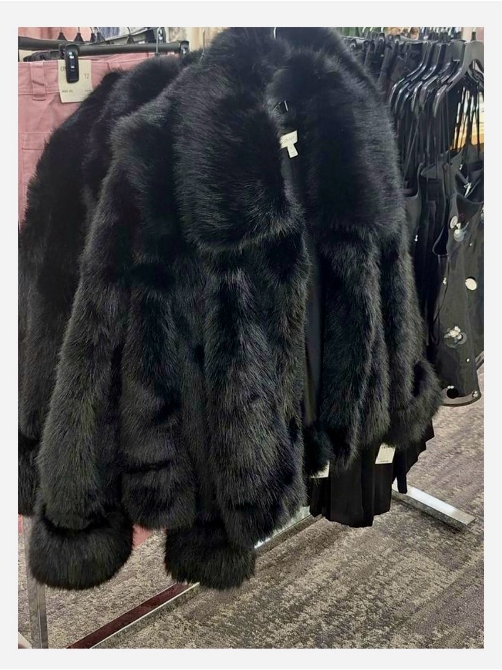 On 34th Black Faux Fur Macy's Jacket
